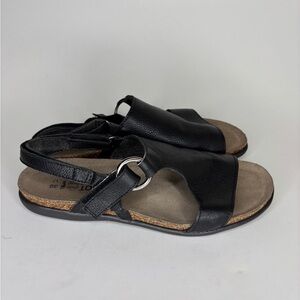 Naot Sandals Sling Back Women Size 38 US 7 Black Leather Comfort Shoes